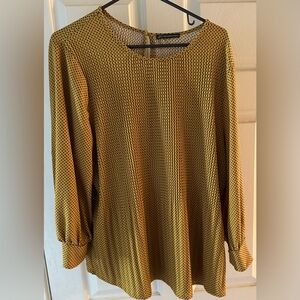 Adrianna Papell Yellow Bishop Sleeve Top